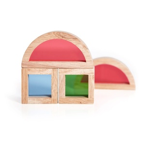 Junior Rainbow Blocks set 20 piese, Guidecraft - Img 3