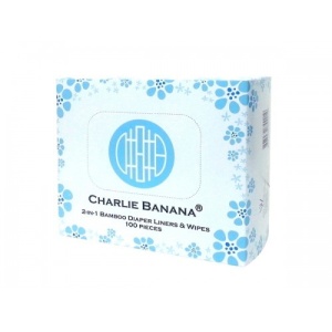 Linere (hârtie de protecţie) Charlie Banana pentru scutece refolosibile - acum în cutie 2 în 1 și cu rol de șervețele, din bambus