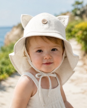 Pălărie ajustabilă ManyMonths cânepă și bumbac - Kitty Natural