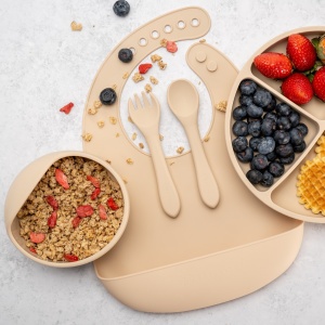 Set Diversificare, AppeKids, 100% Silicon, Classic - Bubble Beige - Img 5