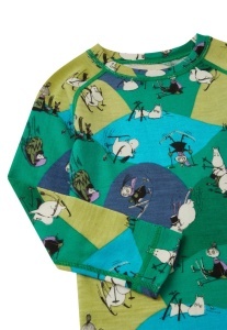 Set lână merinos și lyocell, Reima - Moomin Trivsam Green