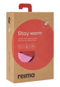 Set lână merinos și lyocell, Reima - Moomin Trivsam Pink ambalaj