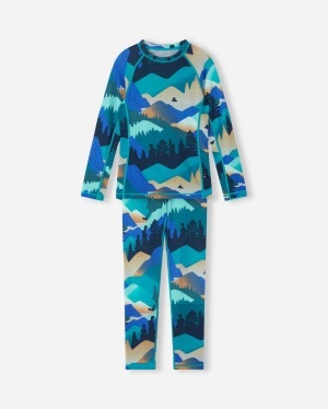 Set termic lână merinos și lyocell Reima Taitoa - Navy