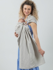 Sling cu inele Isara Silver Grey (bambus+in)