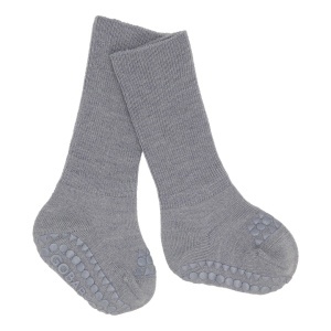 Șosete antiderapante din lână merinos GoBabyGo - Grey Melange