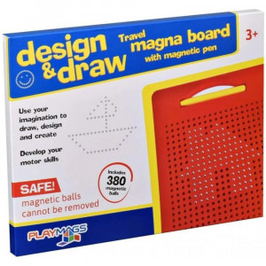 Tablă magnetică Playmags de desenat cu bile magnetice