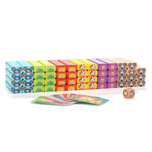 Turnuletul din lemn cu Animale 4 in 1, Top Bright