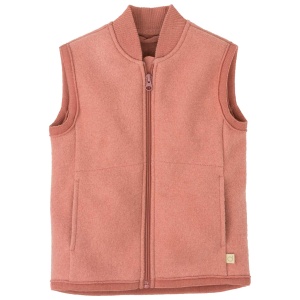 Vestă din lână merinos fiartă Disana - Soft Pink
