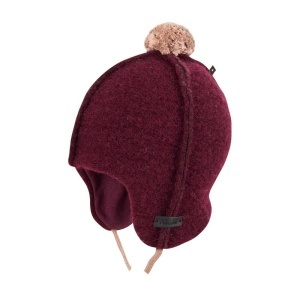 Căciulă din lână fiartă Pure Pure - Burgundy