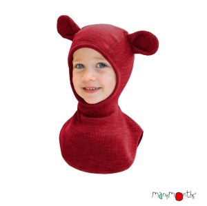 Cagulă ManyMonths Teddy lână merinos - Wild Pomegranate