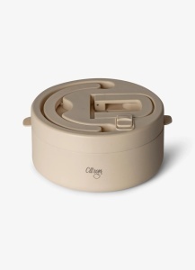 Caserolă termoizolantă cu 2 compartimente 400ml, Citron - Beige - Img 4