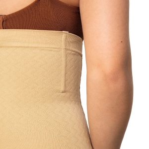 Colanti scurti modelatori cu centura abdominala postnatala integrata, WonderMom Bej marimea M - Img 3