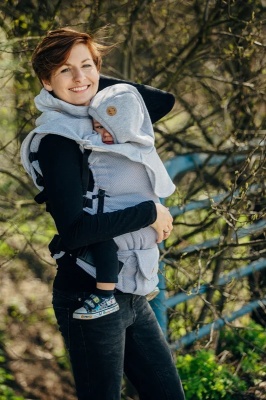 Guler 2 in 1 pentru mama si bebe, Lennylamb, Grey
