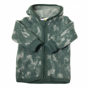Hanorac lână merinos fleece, Joha - Graphic Green