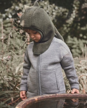 Jachetă lână merinos fleece, Huttelihut - Grey