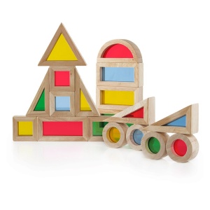 Junior Rainbow Blocks set 20 piese, Guidecraft - Img 4