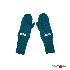 Mănuși dublate din lână merinos ManyMonths - Seabreeze Teal