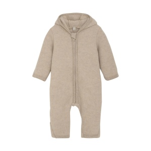 Overall cu urechi lână merinos fleece Huttelihut - Camel Melange