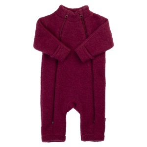Overall lana merinos fleece Joha, cu manusi si botosei - Wine Melange