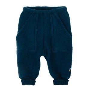 Pantaloni lână merinos fleece Joha - Dark Turquoise