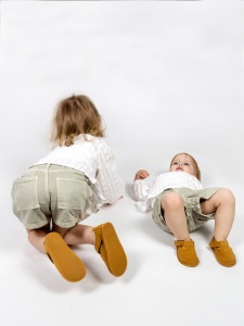 Pantofi barefoot piele intoarsa - Erda Camel