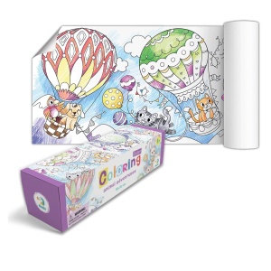 Poster de colorat, Aventuri cu animale, 70 x 16 cm, Dodo Toys