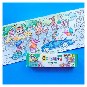 Poster de colorat, Transporturi, 70 x 16 cm, Dodo Toys - Img 3