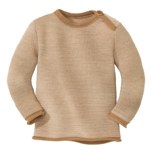 Pulover lână merinos Disana - Caramel/Natur
