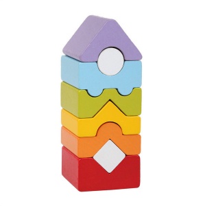 Set Constructii 8 piese, Turn - Jucarie Din Lemn, Cubika
