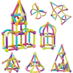 Set PicassoTiles 50 tije și bile magnetice de construcție