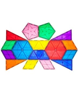 Set PicassoTiles Geometrie - 16 piese magnetice de construcție în diverse forme geometrice