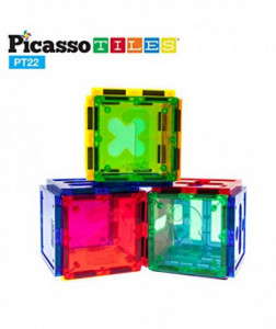 Set PicassoTiles Numerical - 22 piese magnetice de construcție colorate