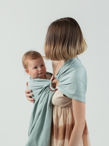 Sling cu inele Isara Frosty Green Bamboo Linen (bambus+in)