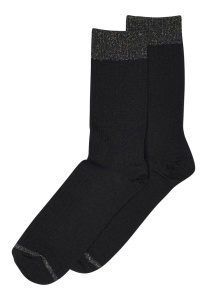 Șosete lână merinos extrafină Mp Denmark - Glitter Erina Black