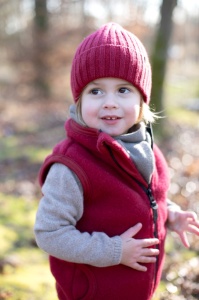 Vestă din lână merinos fleece Pure Pure - Berry Red