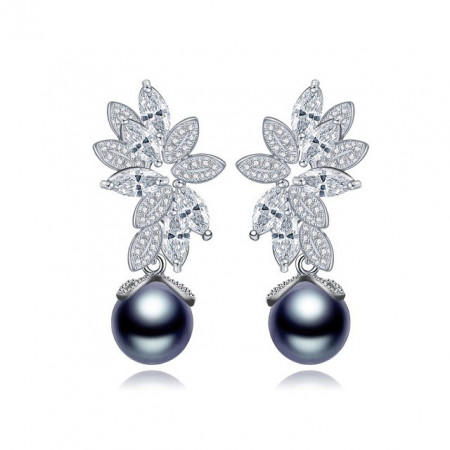 Cercei cu perle negre Mystic Dark Pearl