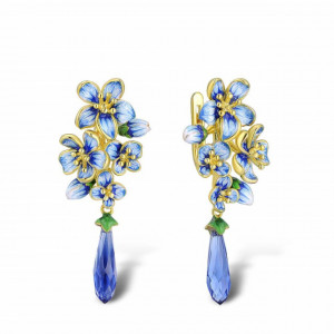 Cercei cu flori albastre Solange