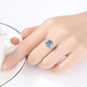 Inel Argint cu pietre albastre Anastasia