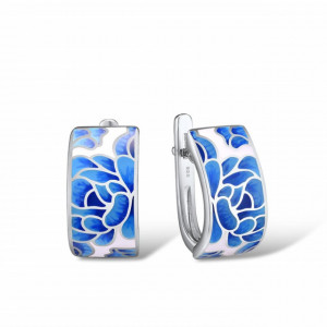 Cercei argint floare albastra Adaline