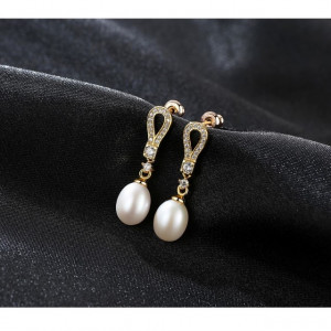 Cercei din argint Miriam cu perle naturale
