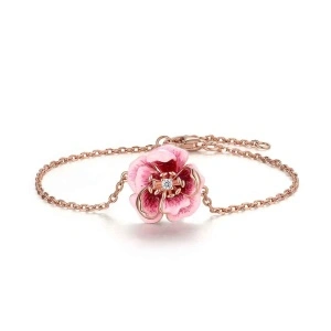Bratara argint aurie Envy, cu floare