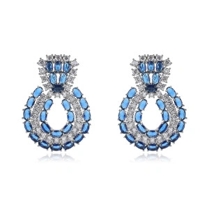 Cercei albastri eleganti Cleopatra