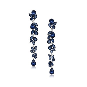 Cercei lungi Ingrid Blue, pentru rochii de seara, albastri