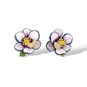 Cercei floare Riana, din argint aurit