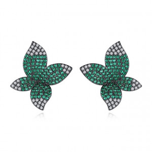 Cercei floare verde Frida