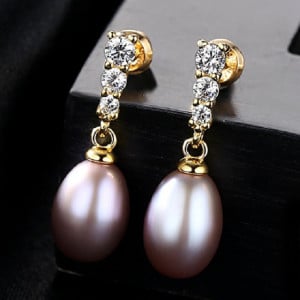 Cercei perle naturale mov Mariah