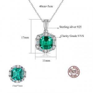 Set bijuterii argint Lady Emerald