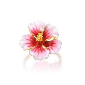 Inel floare roz