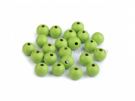 Margele lemn verde deschis 10mm