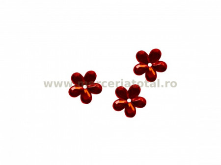 Stras floare rosu